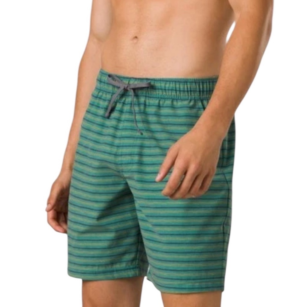 PrAna Metric E-Waist Short Cove Stripe Men's Size XXL Swim Shorts UPF 50+ NWT 8”